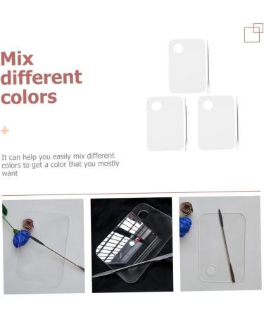 STOBAZA 3 ensembles Palette de Maquillage Transparente Acrylique avec Spatules Accessoires Manucure pour M langer Vernis Ongles Fond de Teint Pigments et Rouges L vres Surface Plane - Buy Online on GoSupps.com