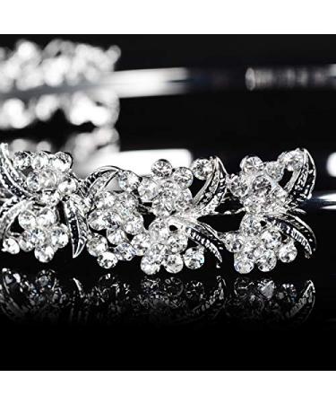 Handmade Crystal Rhinestone Flower Tiara Headband for Bridal Wedding Events - Buy Online on GoSupps.com