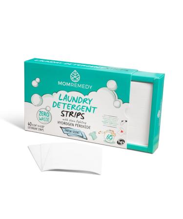 Laundry Detergent Strips | Stain Fighting for Color and White Loads | Eco-Friendly Laundry Sheets | Effective for Clean and Stain Free Clothing | Fresh Sent | 60 Sheets Fresh Scent