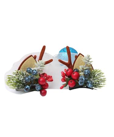 xbiez Bow Hair Clips Christmas Hair Bow Hair Bows for Womens Cute Hair Clip Reindeer Hair Bows Hair Barrettes Blueberry fruit clip