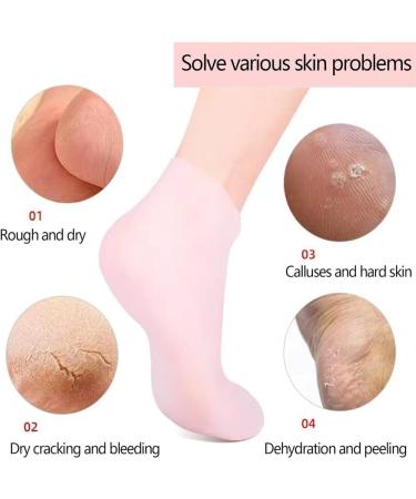 Tofern 2-Pairs Silicone Pedicure Socks for Women - Moisturizing and Softening Calluses - White - Buy Online on GoSupps.com