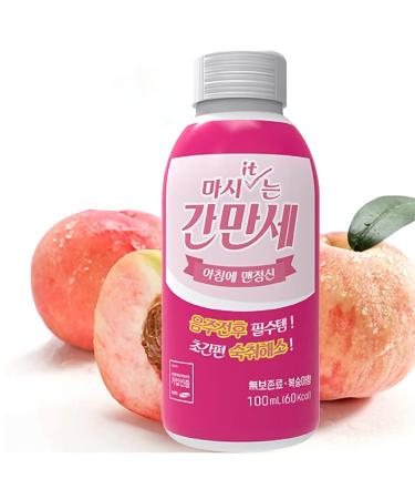 Ganmanse Goodbye Hangover Peach Flavor (Pack of 10) After Drink_Herbal Concentration_Liver Detox_Energy Booster 3.4FL oz (100ml)_  _Milk Thistle_Houttuynia Cordata_Shot After Shot