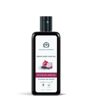 Onion Black Seed Oil for Organic Hair Growth & Hair Fall Control by The Man Company 100 ml 3.4 Fl Oz  Onion Hair Oil with 10 Natural Essentials Oil