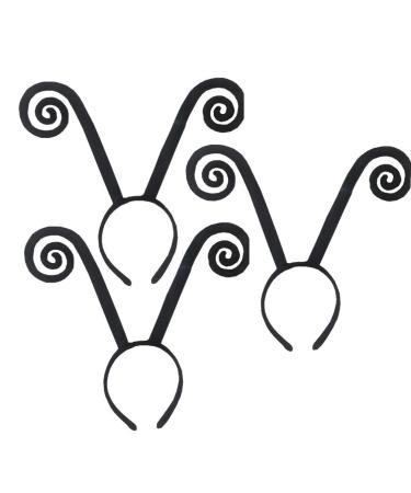 Lurrose 3pcs Black Velvet Ant Antenna Headband Hairband Costume Accessory for Halloween Festival