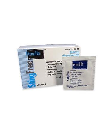 DermaRite StingFree Alcohol Free Liquid Skin Prep/Protectant Pads 50 Count (Pack of 1)