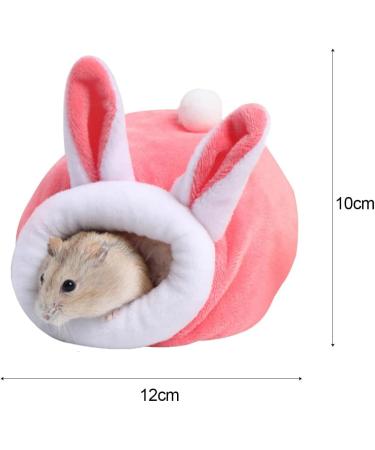 Jagowa 1PCS Hamster Hedgehog Bed Nest Pet Bed Cute Winter House Warm Sleeping for Small Animals (Grey Pink) - Buy Online on GoSupps.com