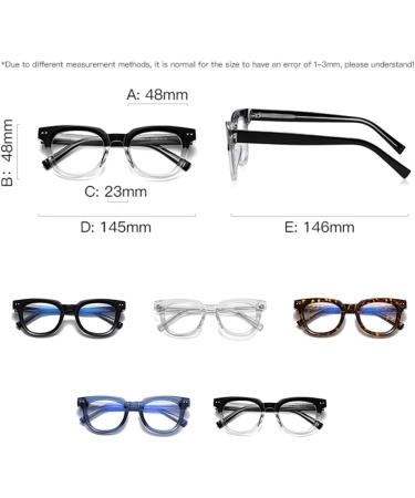 KACHAWOO ACTAT Anti Blue Light Retro-Korean Style TR90 Glasses - Blue-Ray Blocking Leopard Black Clear Eyewear - Buy Online on GoSupps.com