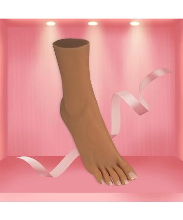 Life Size Flexi Nail Training Foot - Silicone Manicure Practice Model for Jewelry and Shoes - Light Brown Right Foot - Buy Online on GoSupps.com