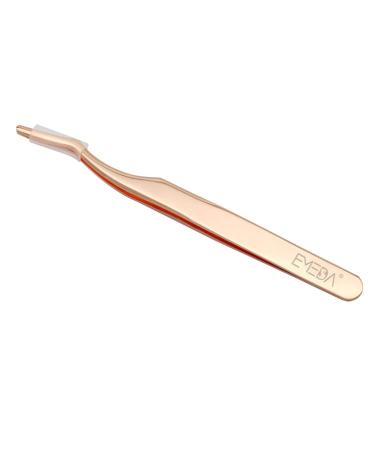 EMEDA Curved Stainless Steel False Eyelash Strips Applicator Tool Nipper Tweezers for Individual Cluster Lashes