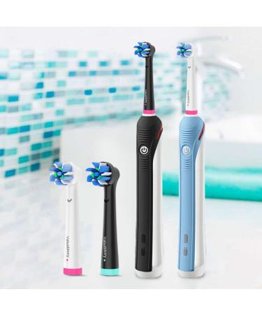8pcs Cross Clean Brush Heads for Oral B Electric Toothbrush - White and Black - Compatible with Cross Action Pro 1000 and Other Models - Buy Online on GoSupps.com