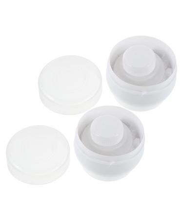 Veemoon Lot de 2 Houppettes avec tui Poudre Corporelle Blanc Pot de Poudre pour B b Compact et Portable R cipient de Voyage pour Soins Peau Sensibles pour B b et