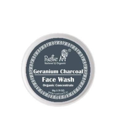 Organic Geranium Charcoal Face Wash Concentrate | Deep Cleansing for Oily Skin | 50gm - International Shipping Available - Buy Online on GoSupps.com