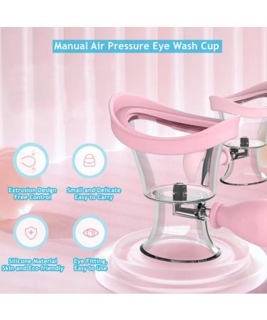 LONCHDAN Portable Eye Wash Cup Kit - Silicone Manual Air Pressure Eye Cleaner for Makeup Removal and Irritant Relief (Light Pink) - Buy Online on GoSupps.com