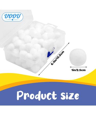 UOOU 100 Pcs White Pom Poms 1inch/2.5cm Solid Color Craft Pom Poms Bulk  with Storage Box Small Pom Poms Set for Crafts Arts and Craft Pom Pom Balls  for DIY Art Creative