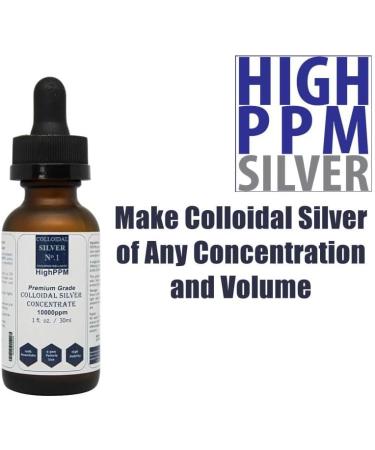 Colloidal Nano Silver Solution Concentrate 10000ppm - 1 oz | Protein & Chemical Free Dilute to 8 Gallons of 10ppm Pure Silver | Ship Internationally - Buy Online on GoSupps.com