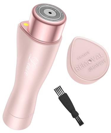 Facial Hair Remover for Women, Ladies Painless Face Shaver, Personal Hair Removing Tool, Battery Operated Electronic Device for Upper Lip Mustache Chin, IPX6 Waterproof, Home Use (Pink)