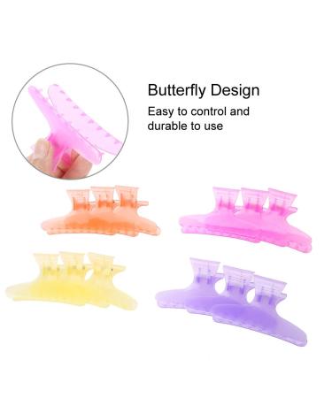 Non-Slip Clear Butterfly Hair Clamps - 12Pcs Hair Claw Clips for Secure Styling - Buy Online on GoSupps.com