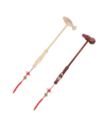 Minkissy 2 pieces wood massage hammer massage device full body hammer wooden massage hammer back hammer body massage hammer wooden massage tool full body hammer silicone massage head full body