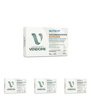 LABORATOIRES VEND ME - NUTRI V+ - Pain Dermatologique Huile D'Abricot - Corps & Visage - Nettoie En Douceur & Nourrit - pH Neutre & Sans Savon - Haute Tol rance - Peaux S ches Tr s S ches - 100g