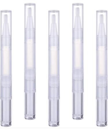 5 pieces 3 ml transparent twist pen Pen empty nail oil pen with brush refillable cosmetic container for lip gloss teeth whitening liquid
