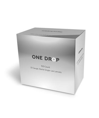 One Drop Universal 33-Gauge Lancets (100 count) for Nearly Painless Blood Sugar Testing