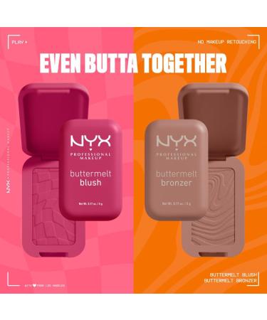 NYX PROFESSIONAL MAKEUP - Blush en Poudre enrichi en beurre de mangue beurre d'amande & beure de karit - Texture Fondante - Formule Vegan - Buttermelt Blush Teinte : Getting Butta - Buy Online on GoSupps.com
