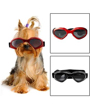 Buy UV Protection Dog Sunglasses - Windproof Pet Glasses for Small Dogs & Cats - Cosplay Photo Props (Red) - Buy Online on GoSupps.com
