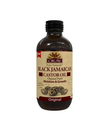 Okay Black Jamaican Castor Oil Original Dark 4oz / 118ml Original 4 Fl Oz (Pack of 1)