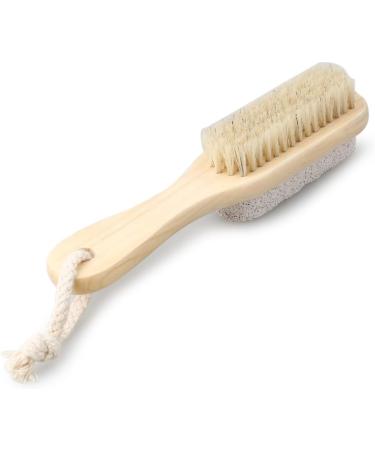 IWOWHERO Foot Brush with Handle Callus Rasp Wooden Exfoliator Body Scrubber Foot Exfoliating Brush Foot Rasp Pumice Brush for Feet Foot File Scrubber Pedicure Tool Bamboo - Buy Online on GoSupps.com