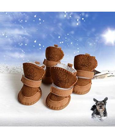 URBEST Dog Shoes 4Pcs with Hook Loop Closure for Chihuahua - Brown Boots - Buy Online on GoSupps.com