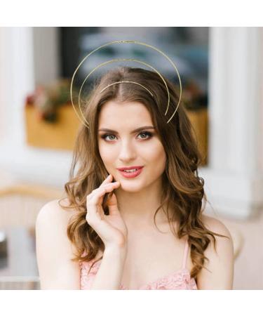 Gold Metal Queen Goddess Halo Crown Headbands Tiara - 6 Pack for DIY Craft, Party, Cosplay - Hair Accessories - Buy Online on GoSupps.com