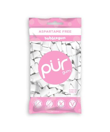 PUR Gum Sugar Free Chewing Gum with Xylitol, Aspartame Free + Gluten Free, Vegan & Keto Friendly - Natural Bubblegum Flavored Gum, 55 Pieces (Pack of 1) Bubblegum 55 Count (Pack of 1)