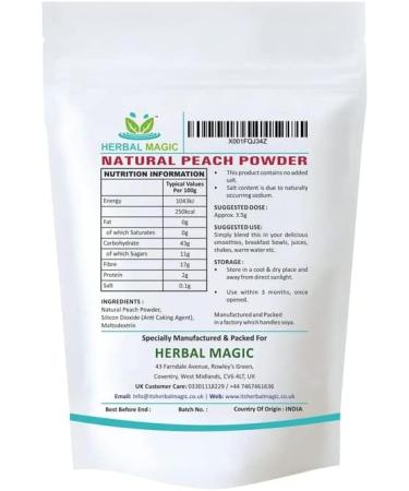 Herbal Magic's Pure & Natural Peach Powder-Rich & Vibrant Smoothies Shakes Juices Baking Cuisines - irresistibly Delicious - for an Active Lifestyle -100g - Buy Online on GoSupps.com