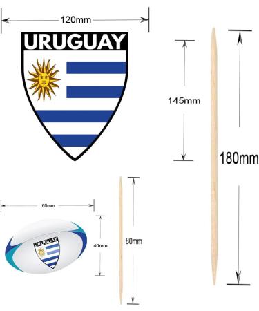 Uruguay Flag Rugby Ball Food & Cupcake Picks Toppers Party Decorations (14 Pack) - Buy Online on GoSupps.com