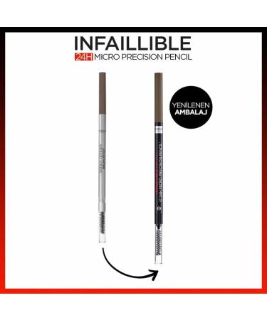 L'Or al Paris Brow Artist Skinny Definer 109 Ebony - Extra Fine Eyebrow Pencil with Brush for Precise Filling & Defining Brows - 1 Piece - Buy Online on GoSupps.com