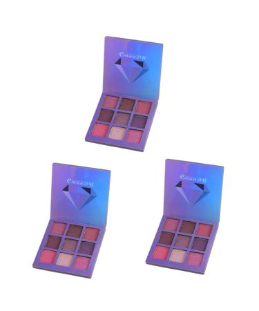 Mipcase Makeup Plattete 3pcs 9 Matte Eyeshadow Paillette Eyeshadow Metallic Eye Shadow Palettes Eyeshadow Palette Diamond 1 count (Pack of 1) Purplex3pcs