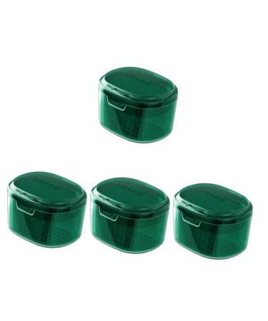Frcolor 4 pieces Retainer storage box Small prosthesis case prosthesis holder catchment container travel prosthesis container prosthesis cup retainer case prosthesis bathroom travel care strut