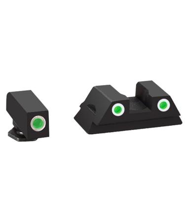 AmeriGlo Glock 43 and 43 3 Dot Tritium Set Front/Rear Classic Sight Green/White