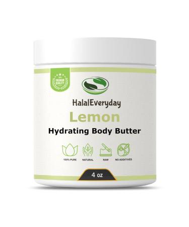 Lemon Body Butter Pure Refined and Raw by HalalEveryday 8 Oz - Made with Lemon Essential oil - Great for making soap lotion cream - amazing moisturizer