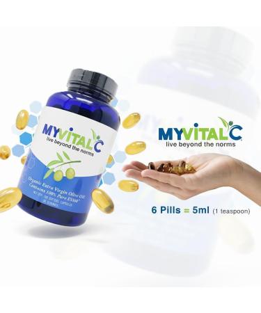 MyVitalC Pure ESS60 Extra Virgin Olive Oil Softgel Capsules - High Strength Antioxidant Supplement with Pure Olive Oil - Oral Supplement - Supplements for Men & Women - 180 Softgels - Buy Online on GoSupps.com