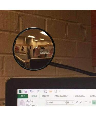 Ampper Glass Clip On Rear View Cubicle Mirror - 3.75 Round Convex Mirror with Frame for Personal Safety and Security - Buy Online on GoSupps.com