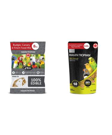 Tropimix Budgies Canaries and Finches Egg Food Mix (8-Pound) + Egg Food Mix Enrichment Food (185 g)