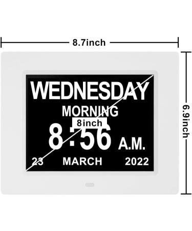 Digital Day Alarm Clock  Calendar Day Clock for Dementia  Alzheimer  Memory Loss  Vision Impaired  Senior  12 Alarms  8 Languages  White - Buy Online on GoSupps.com