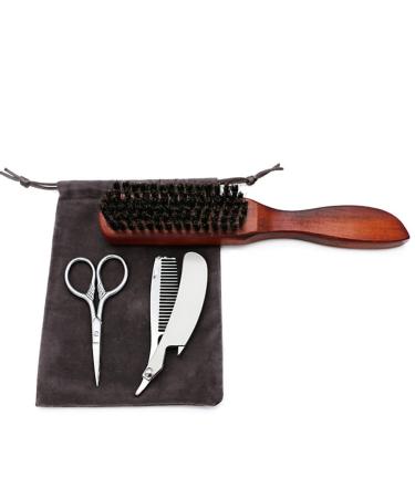 Balacoo Men's Beard Brush Set Premium Grooming Kit with Trimmer Razor Blades & Bamboo Comb for Effortless Beard Care | International Shipping - Buy Online on GoSupps.com