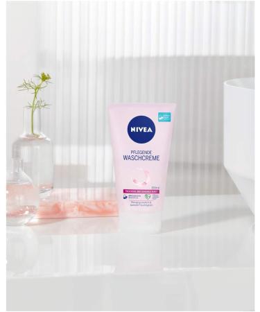 NIVEA Nourishing wash cream with almond oil (150 ml) thorough facial cleansing for dry and sensitive skin especially mild and thorough cleansing cream - Buy Online on GoSupps.com