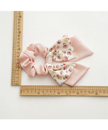 5PCS Floral Chiffon Bow Hair Scrunchies - Short Hair Scarf with Ribbon Hair Bow Ties for Women - Buy Online on GoSupps.com