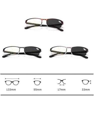 Men's Classic Reading Glasses | Ultra-Light Semicircular Metal Frame | Photochrome Multifocal Sunglasses | Comfort Readers Schwarz +1.5 for Indoor & Outdoor Use - Buy Online on GoSupps.com