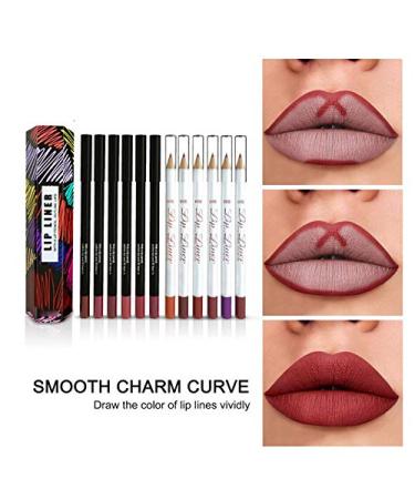 Waterproof Lip Liner Set - 12 Vibrant Colors | Long-Lasting Lipstick Cosmetic for Stunning Makeup - Buy Online on GoSupps.com