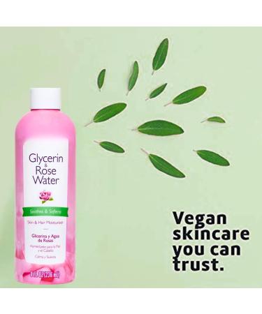 Glycerin and Rose Water Toner and Moisturizer 8 fl oz Hydrating Facial Mist for Skin and Hair Compatible with All Skin Types pH-Balancing Alcohol-Free Soothing Rose Scent - Buy Online on GoSupps.com