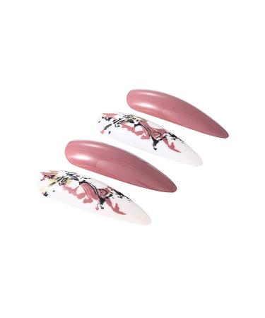 Brishow Sparkle Press-On Ballerina Acrylic Nails - 24 Short Pink Artificial Nails for Women & Girls | Easy Stick-On Design - Buy Online on GoSupps.com